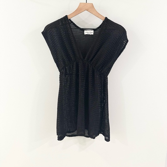 Jordan Taylor Beachwear Gofret Short Sleeve Cover Up Black Size Small - Picture 2 of 6